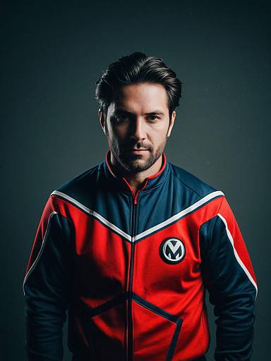 Man in Jersey Costume Professional Cosplay Studio Portrait Realistic