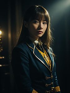 Sexy Tashigi Cosplay Woman in Detailed Anime Costume Realistic Photo