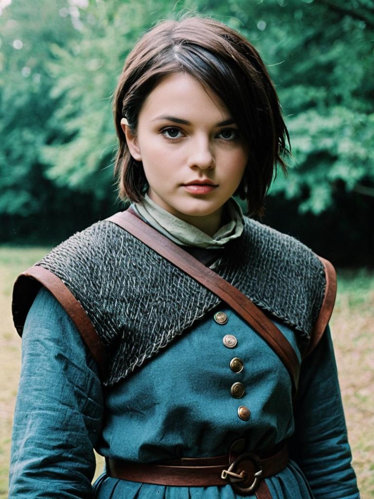 Realistic Arya Stark Costume Woman Cosplay Photo Outdoors
