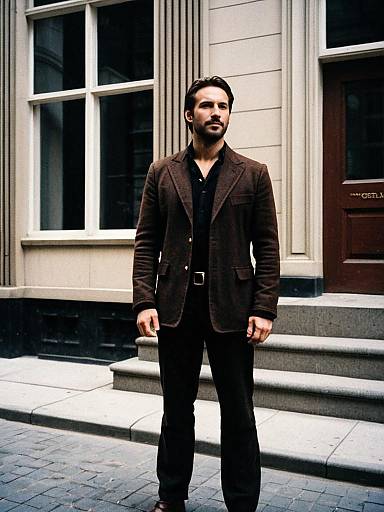Man in Brown Movie Replica Costume Standing Outdoors