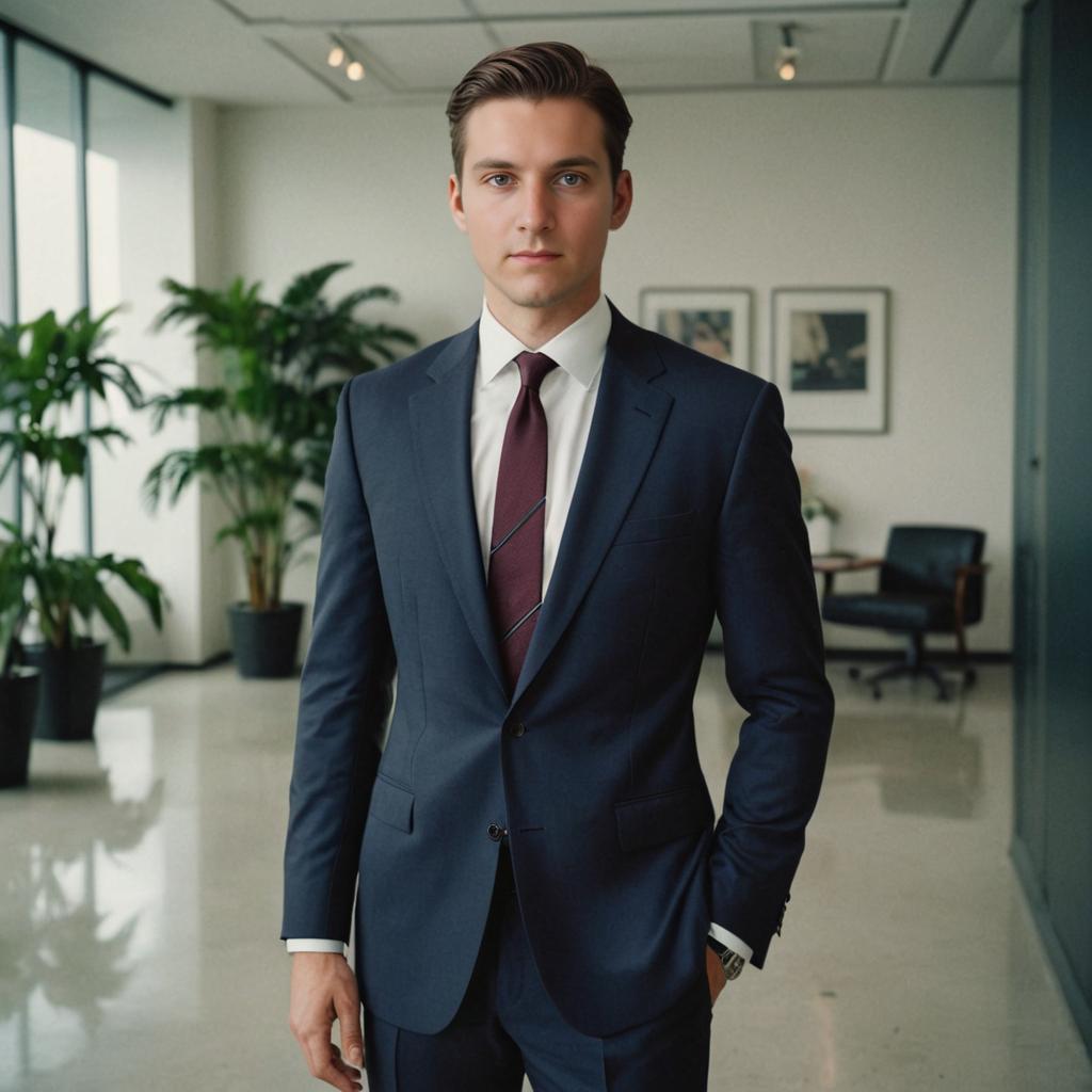 Confident Businessman in Tailored Suit