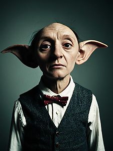 Portrait of a Man with Large Ears and Vintage Attire
