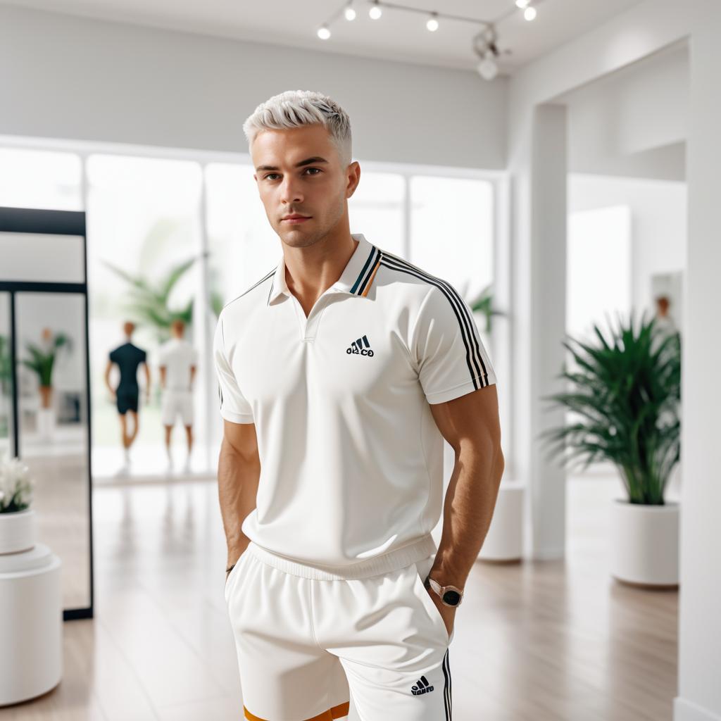 Stylish Young Man in Adidas Athletic Outfit