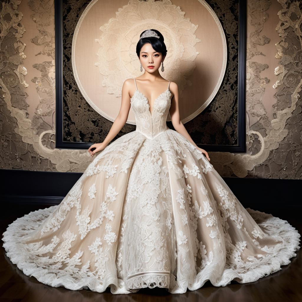 Elegant Woman in Intricate Gown