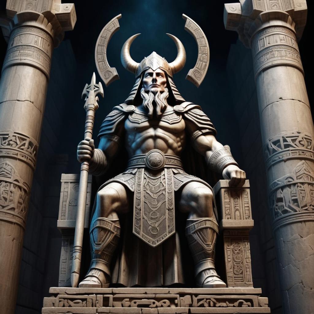 Majestic Statue on Throne Majestic Statue on Throne