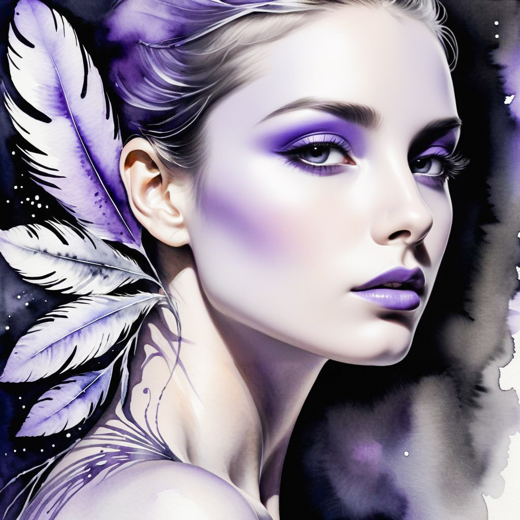 Ethereal Woman in Purple Hues