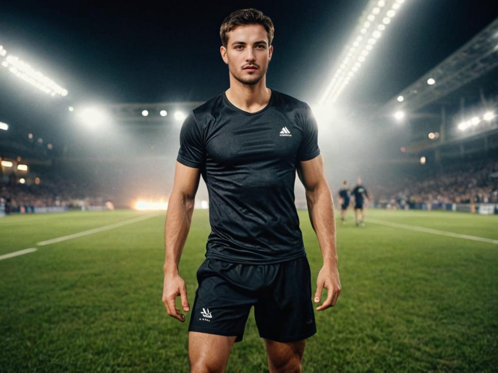 Athletic Man on Soccer Field