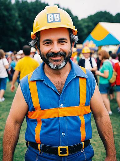 Man in Bob the Builder Costume at Outdoor Children’s Event