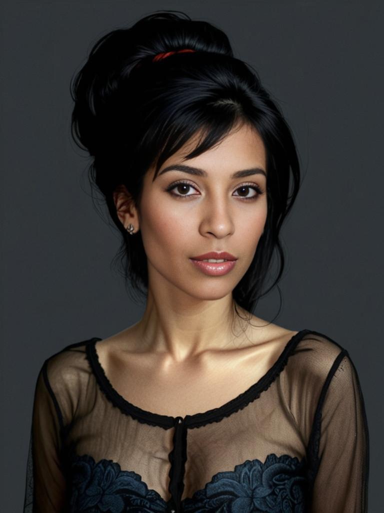 Elegant Woman Portrait with Dark Hair