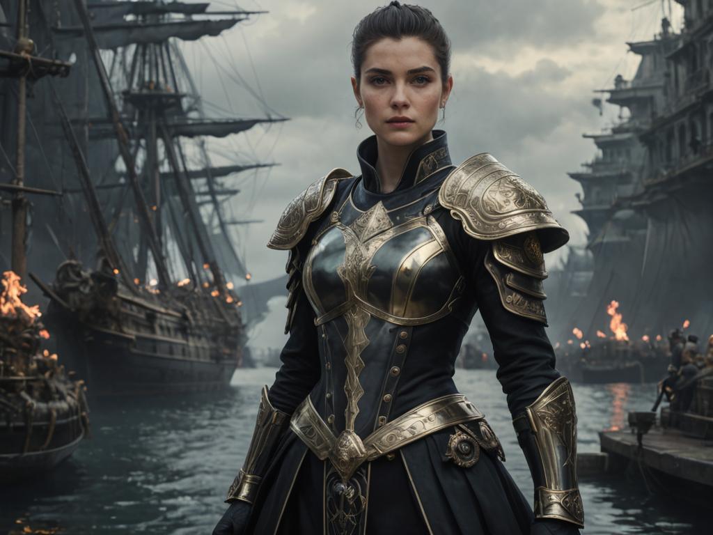 Non-Binary Warrior in Epic Naval Battle