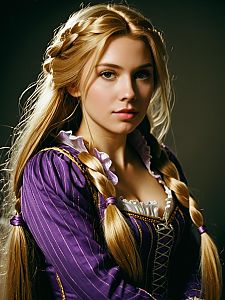 Young Woman in Purple Renaissance Costume