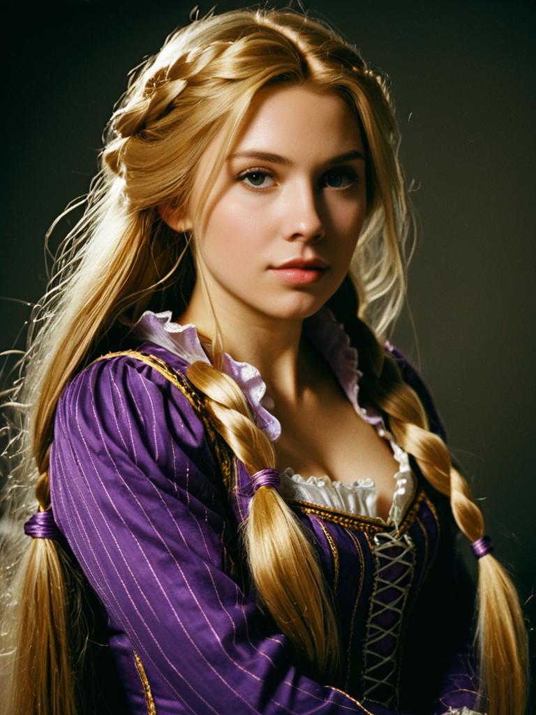 Young Woman in Purple Renaissance Costume