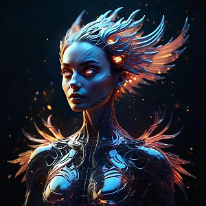Futuristic Woman with Cybernetic Features