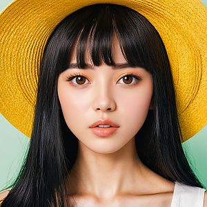 Young Woman in Yellow Hat