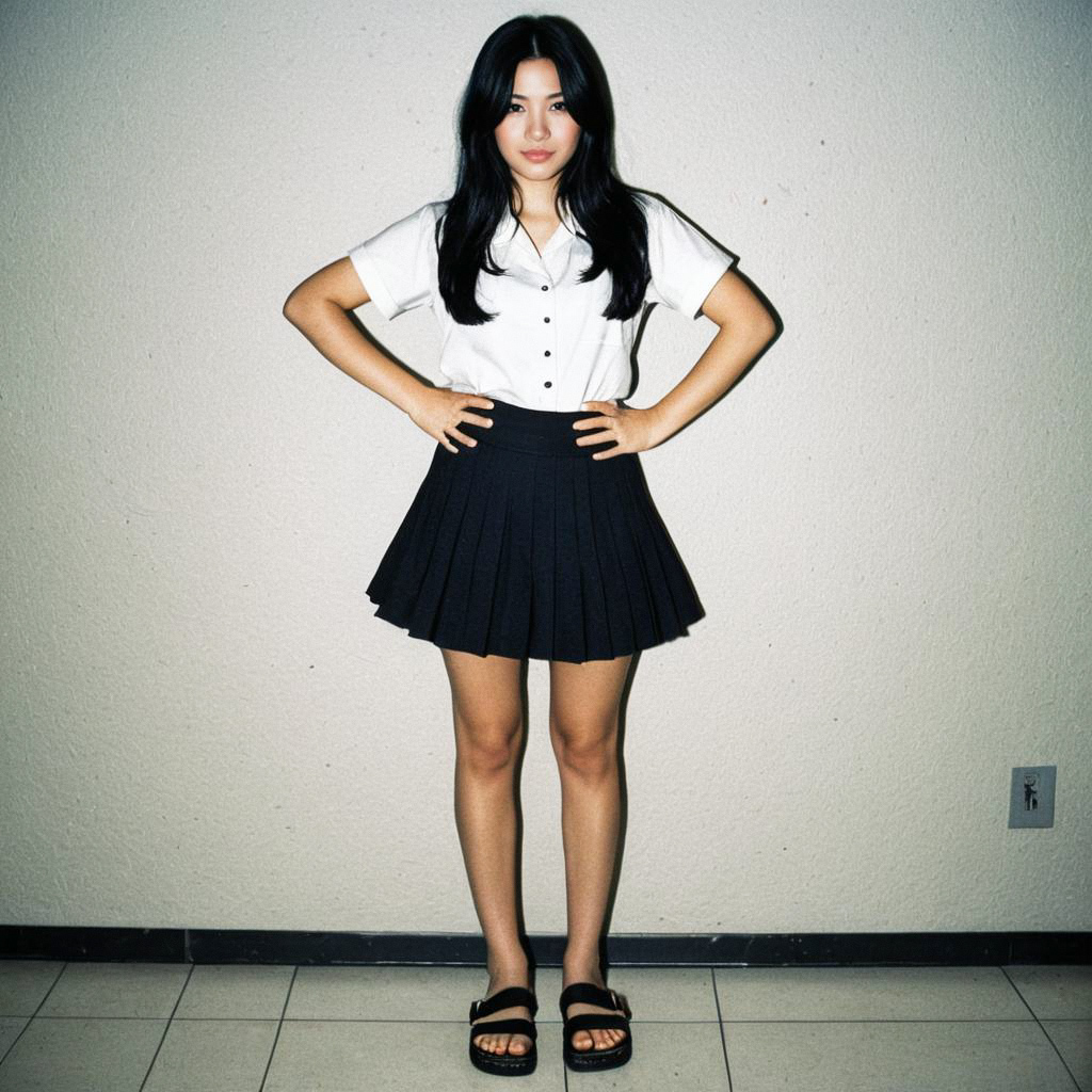 Confident Young Woman in Minimalist Fashion