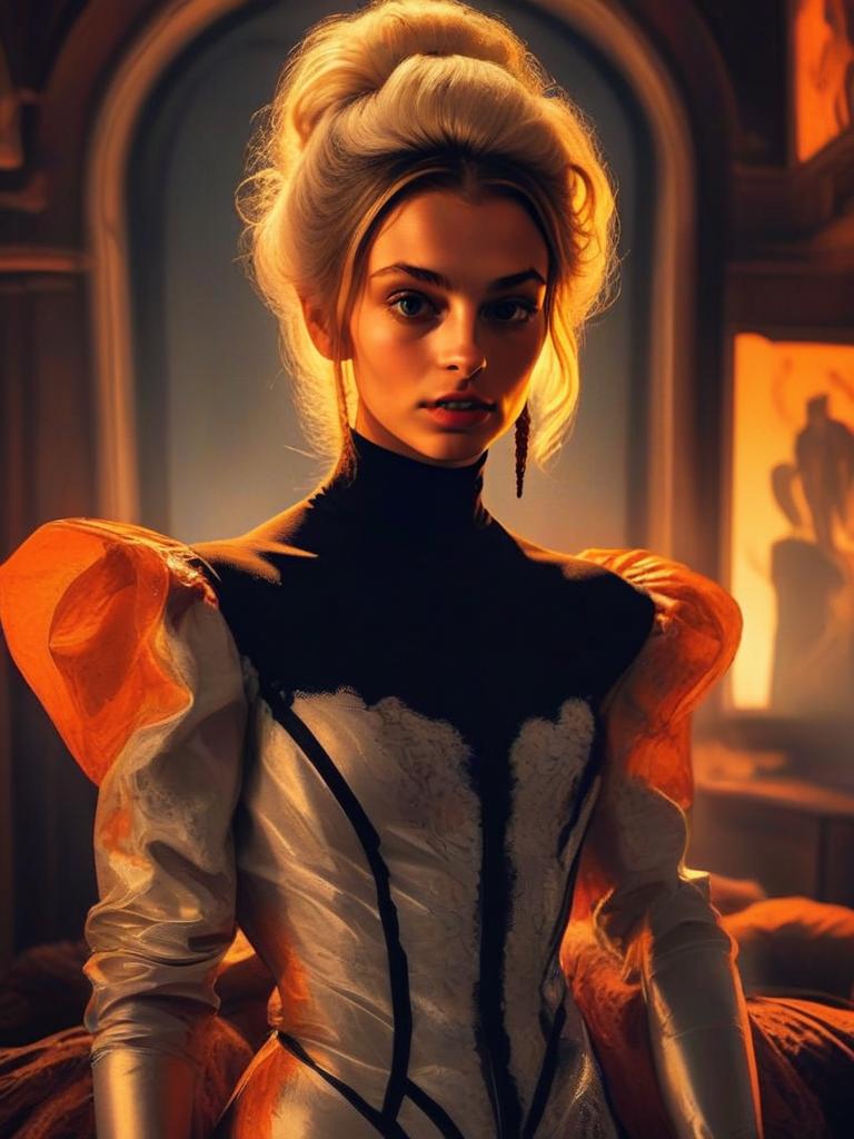 Elegant Vintage-Inspired Portrait of a Woman