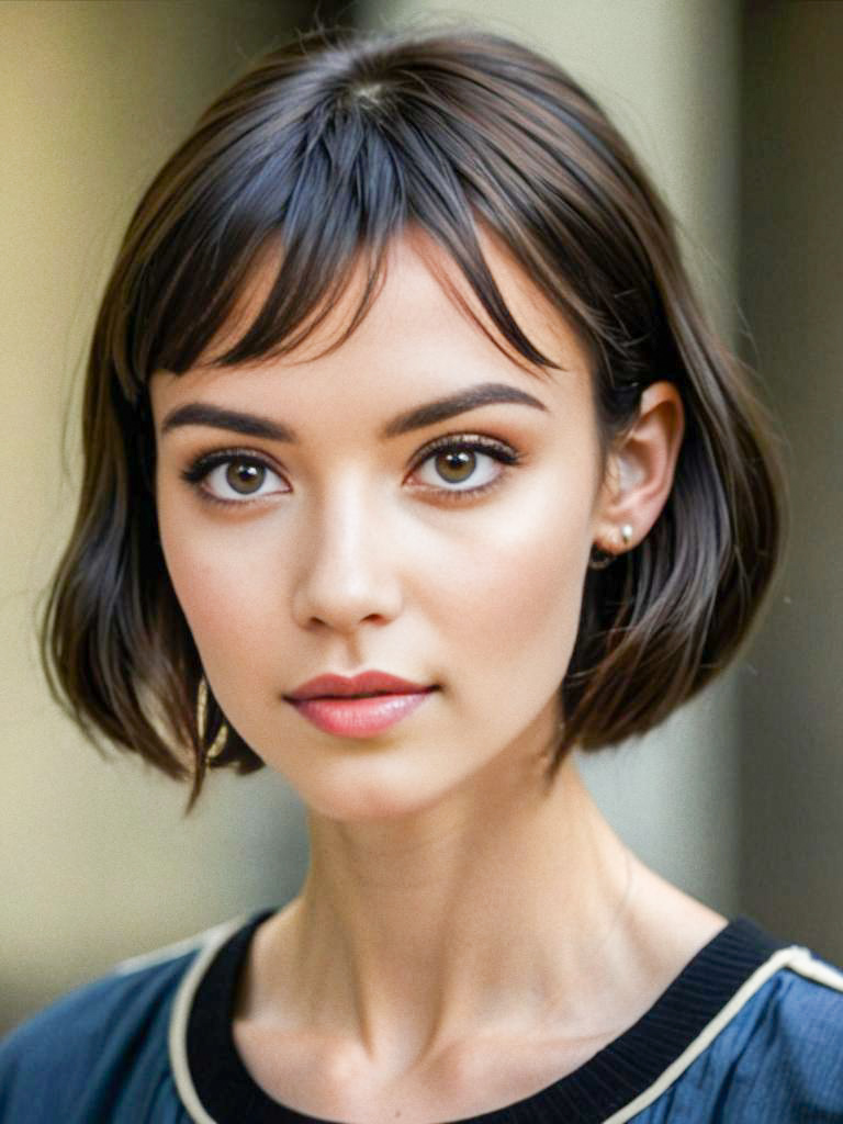 Elegant Woman with Bob Haircut