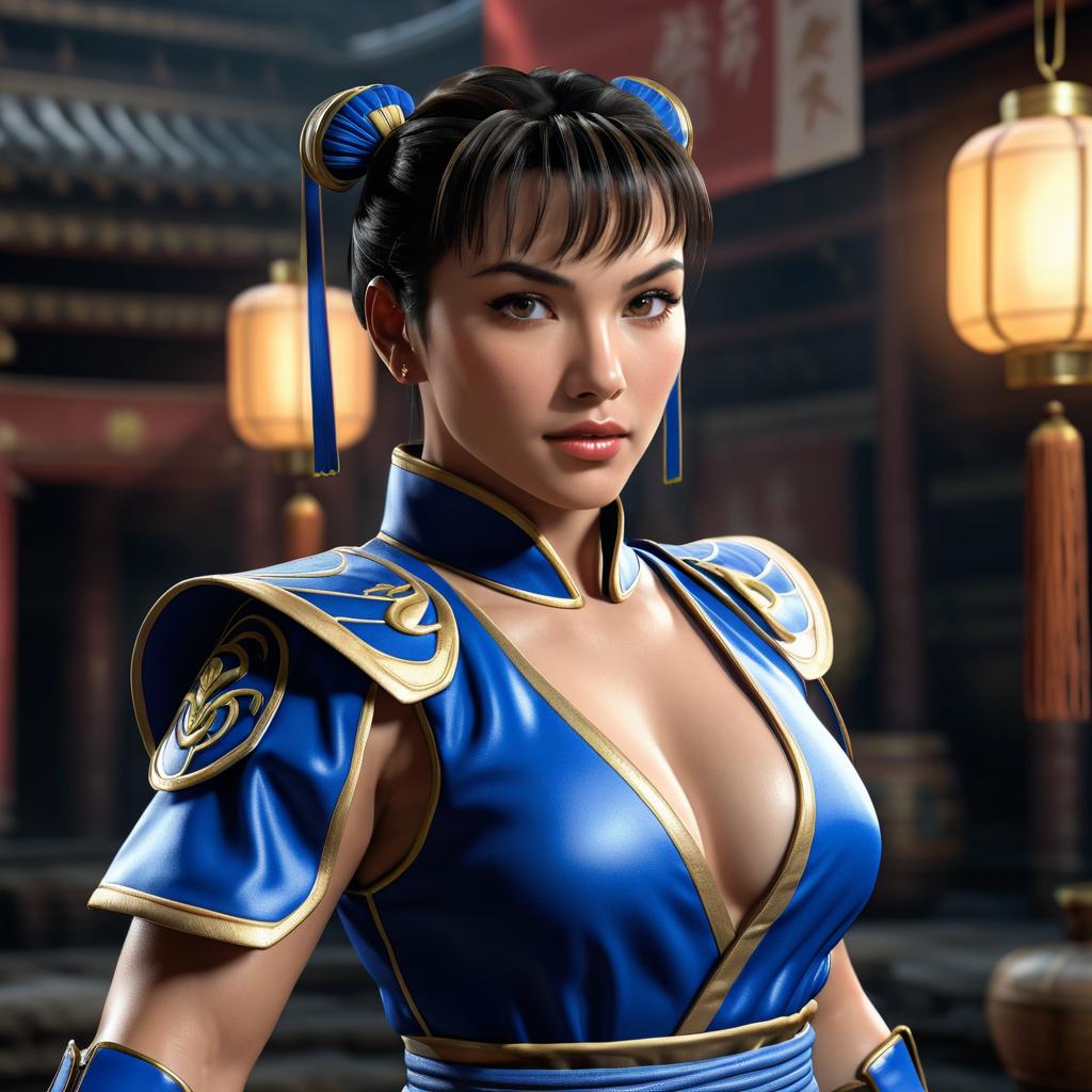 Chun-Li in Iconic Blue Costume