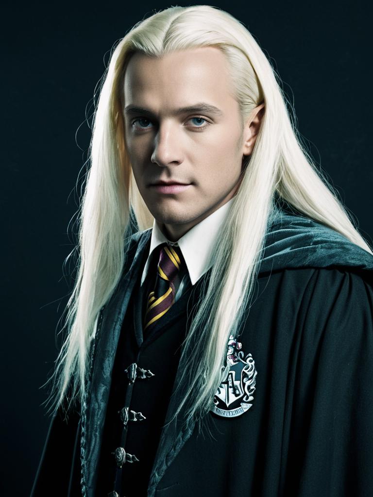 Man in Harry Potter Lucius Malfoy Costume Detailed Photorealistic