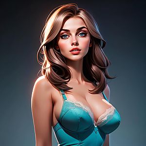 Portrait of a Young Woman with Blue Eyes