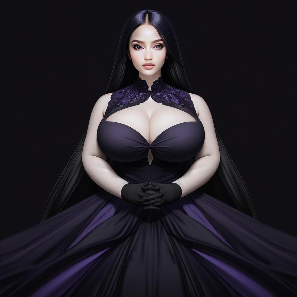 Elegant Woman in Dark Purple Gown Elegant Woman in Dark Purple Gown