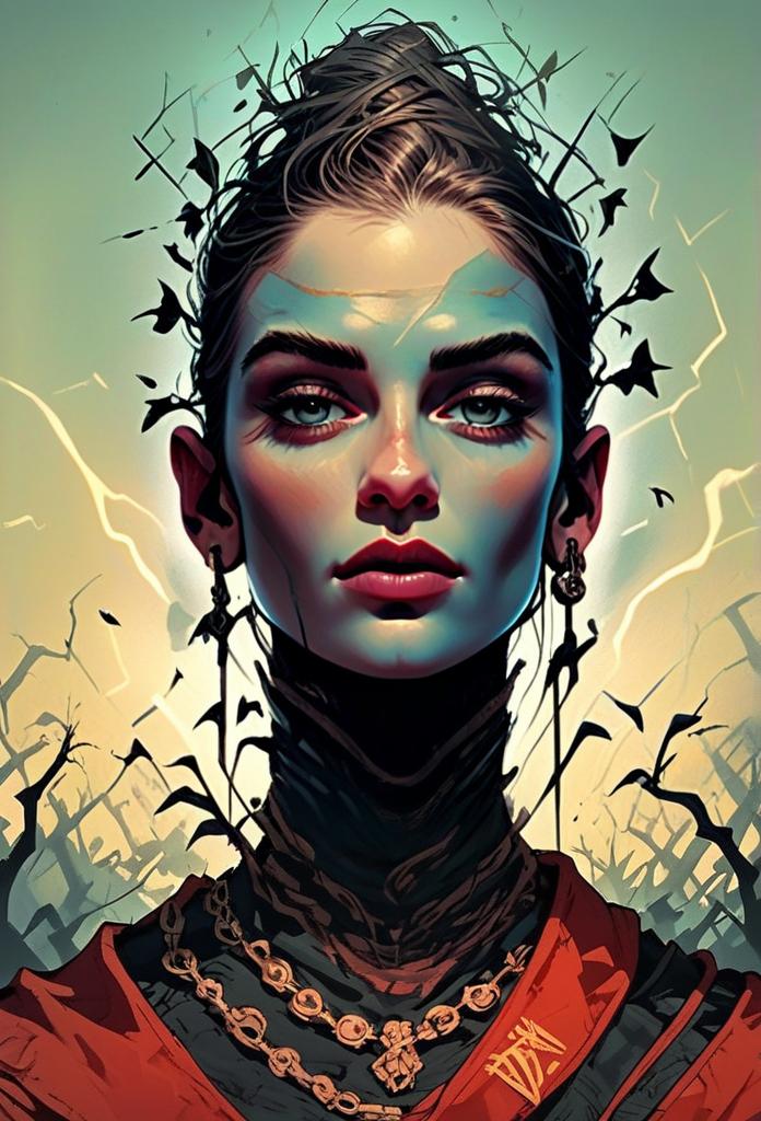 Ethereal Woman Portrait with Abstract Elements Ethereal Woman Portrait with Abstract Elements