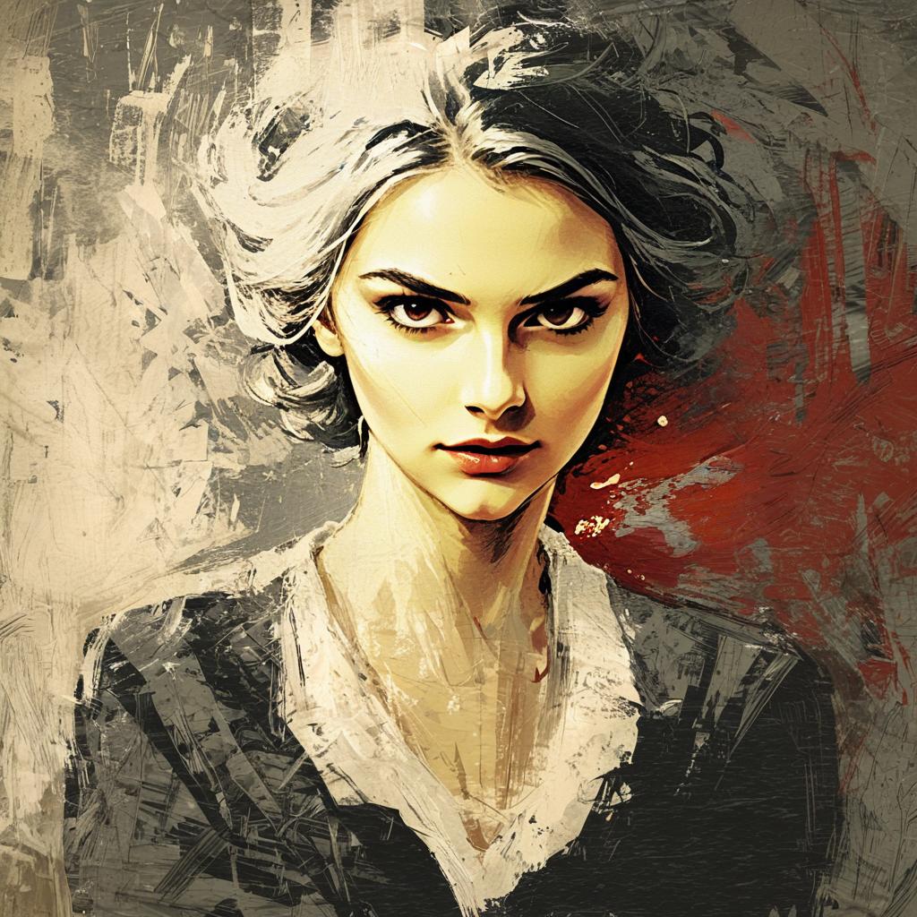 Digital Portrait of a Woman in Painterly Abstract Style
