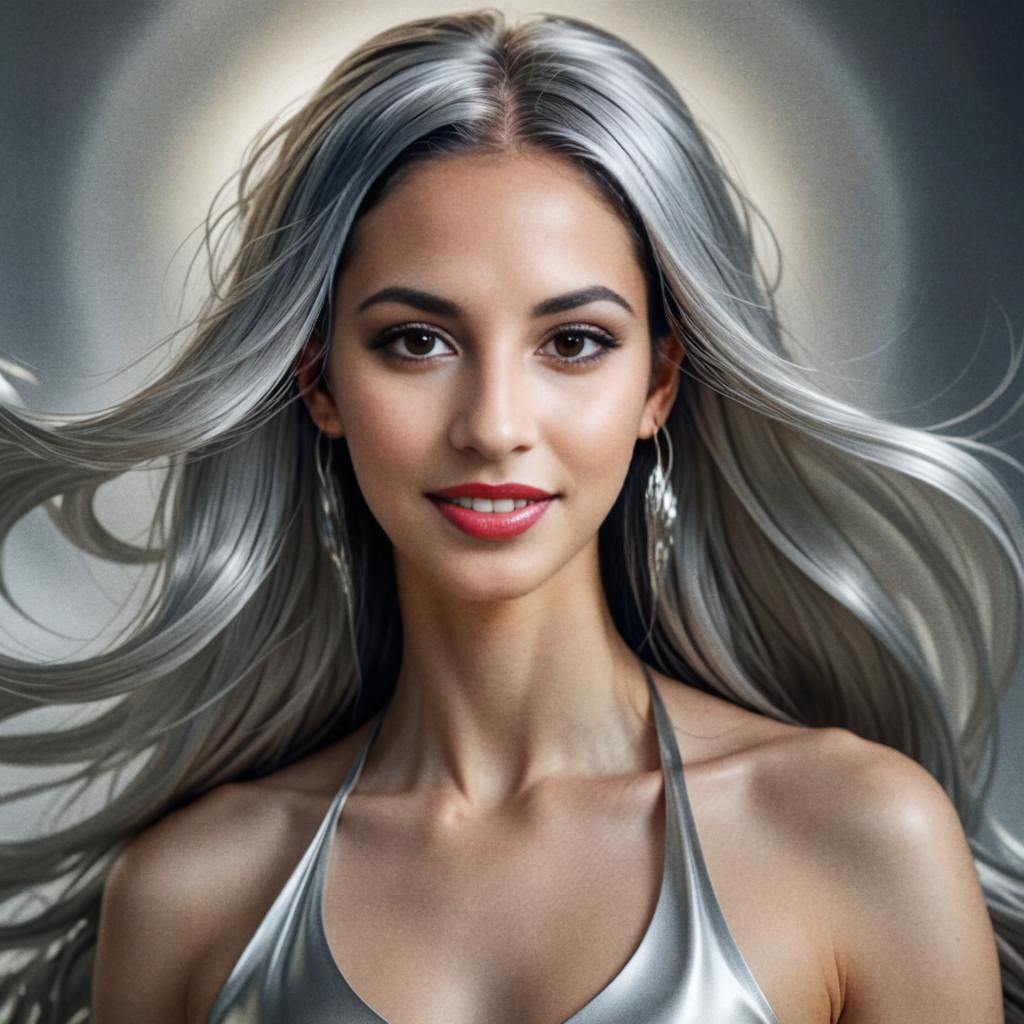 Elegant Woman with Silver Hair