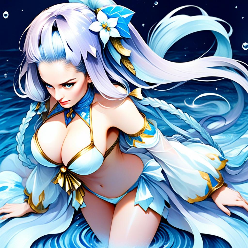 Morgan le Fay Water Princess Anime Fantasy Illustration