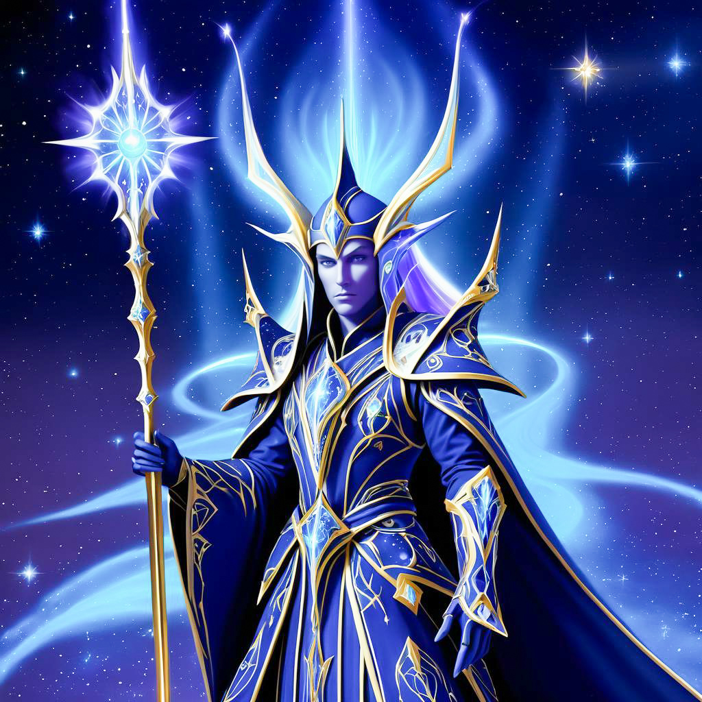 Eldar Farseer in Blue and Gold Costume