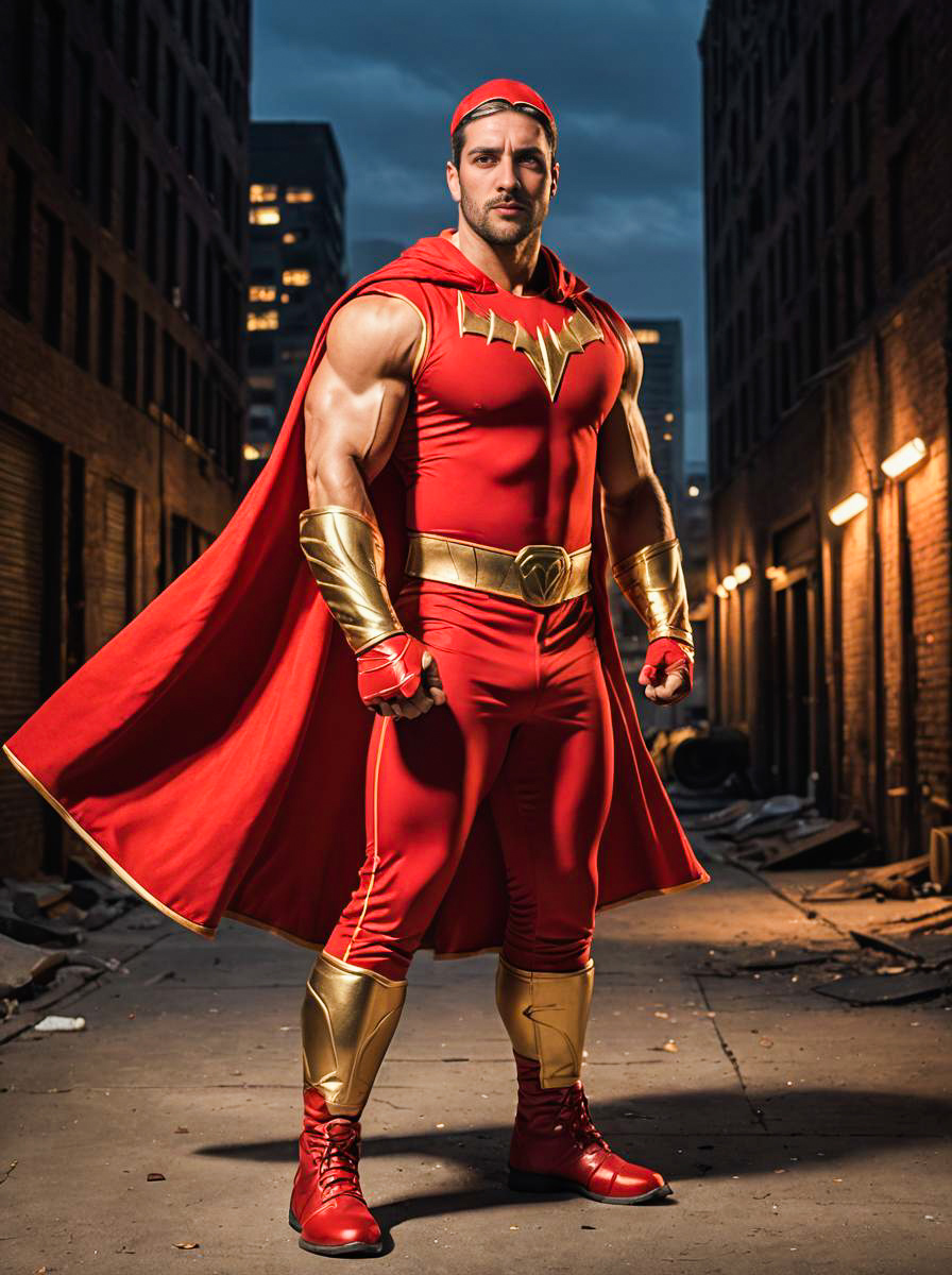 Muscular Man in Crusher Hogan Costume