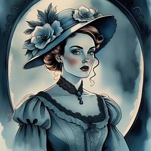 Victorian Woman Portrait in Soft Colors