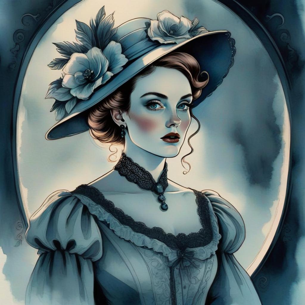 Victorian Woman Portrait in Soft Colors