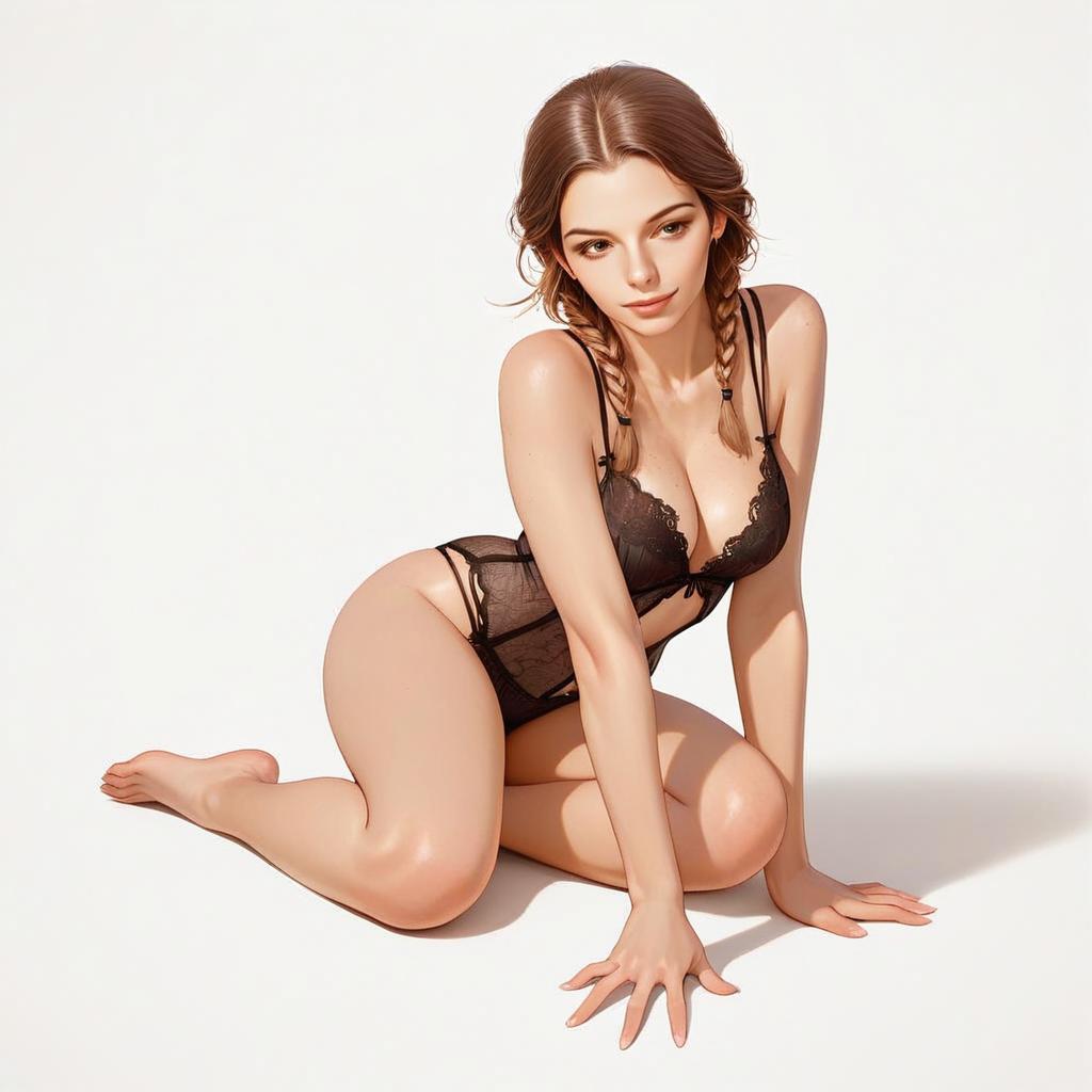 Woman in Black Lace Lingerie Woman in Black Lace Lingerie