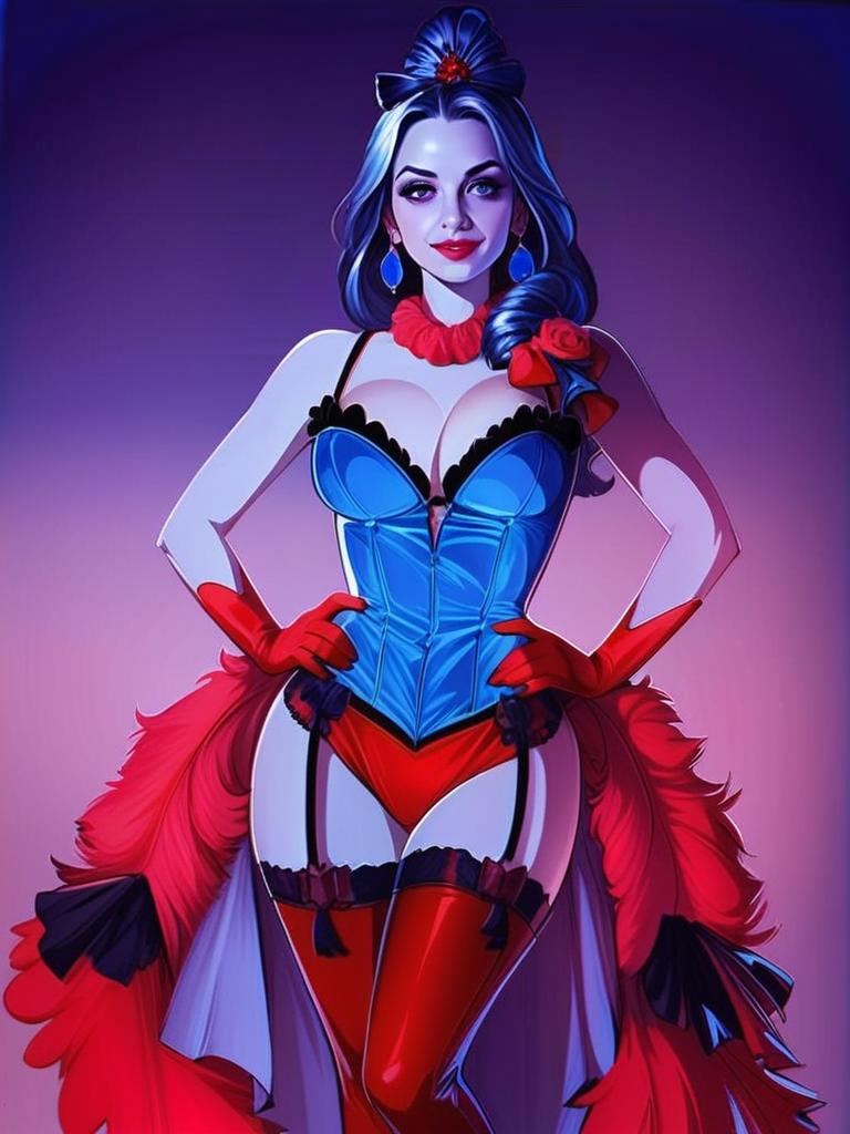 Confident Woman in Glamorous Theatrical Costume Confident Woman in Glamorous Theatrical Costume