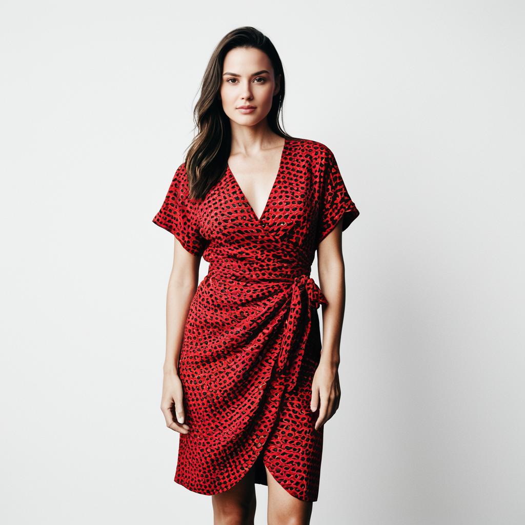 Confident Woman in Stylish Red Dress