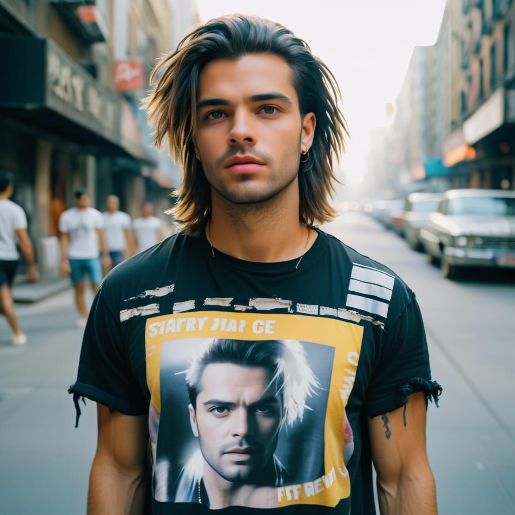 Stylish Young Man on City Street