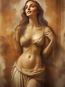 Serene Woman in Earthy Tones - Renaissance Style