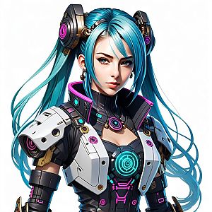 Futuristic Woman in Cybernetic Armor
