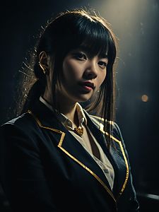 Realistic Cosplay Portrait of Woman Wearing Yuki Tsukumo Costume