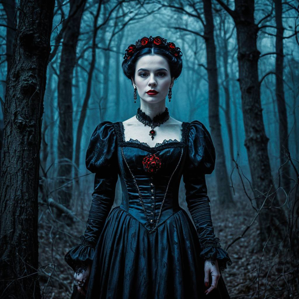 Gothic Victorian Woman in Dark Forest Gothic Victorian Woman in Dark Forest