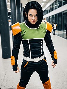 Realistic Android 17 Cosplay by Man in Detailed Costume