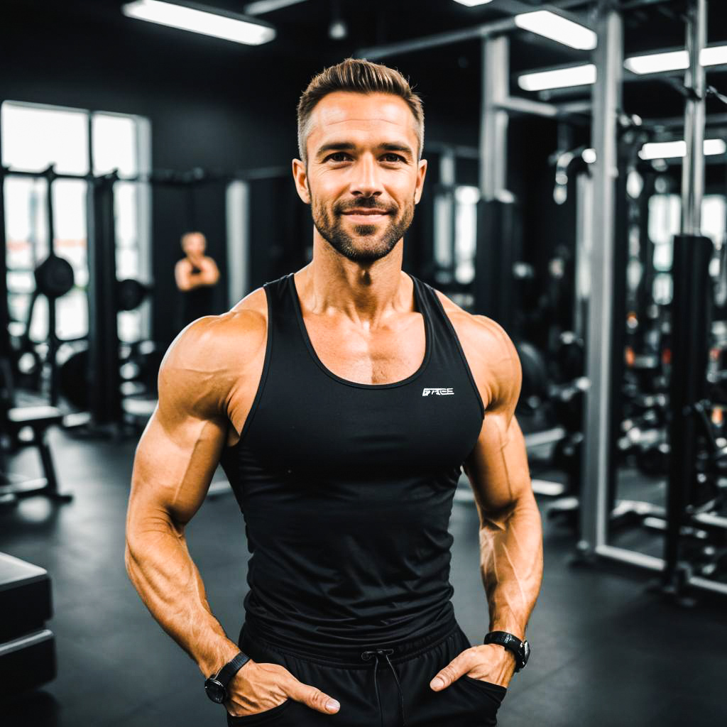 Fit Man in Modern Gym