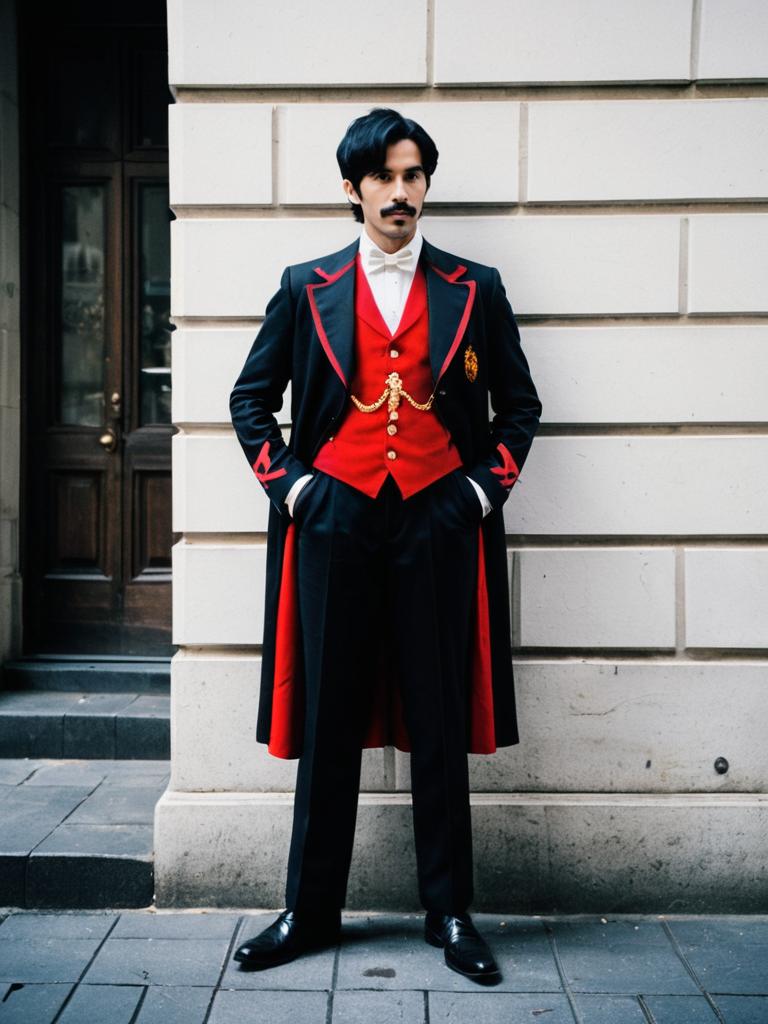 Man in Classic Arsene Lupin III Inspired Vintage Formal Suit