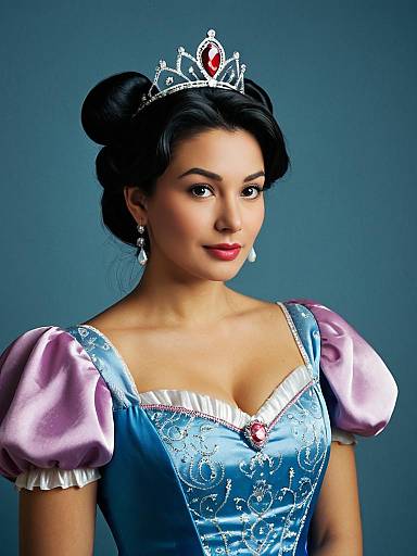 Woman in Disney Princess Costume Photorealistic Detailed Studio Portrait
