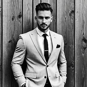 Confident Young Man in Light Suit Portrait