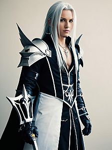 Realistic Sephiroth Kingdom Hearts Cosplay by Man in Detailed Armor Costume