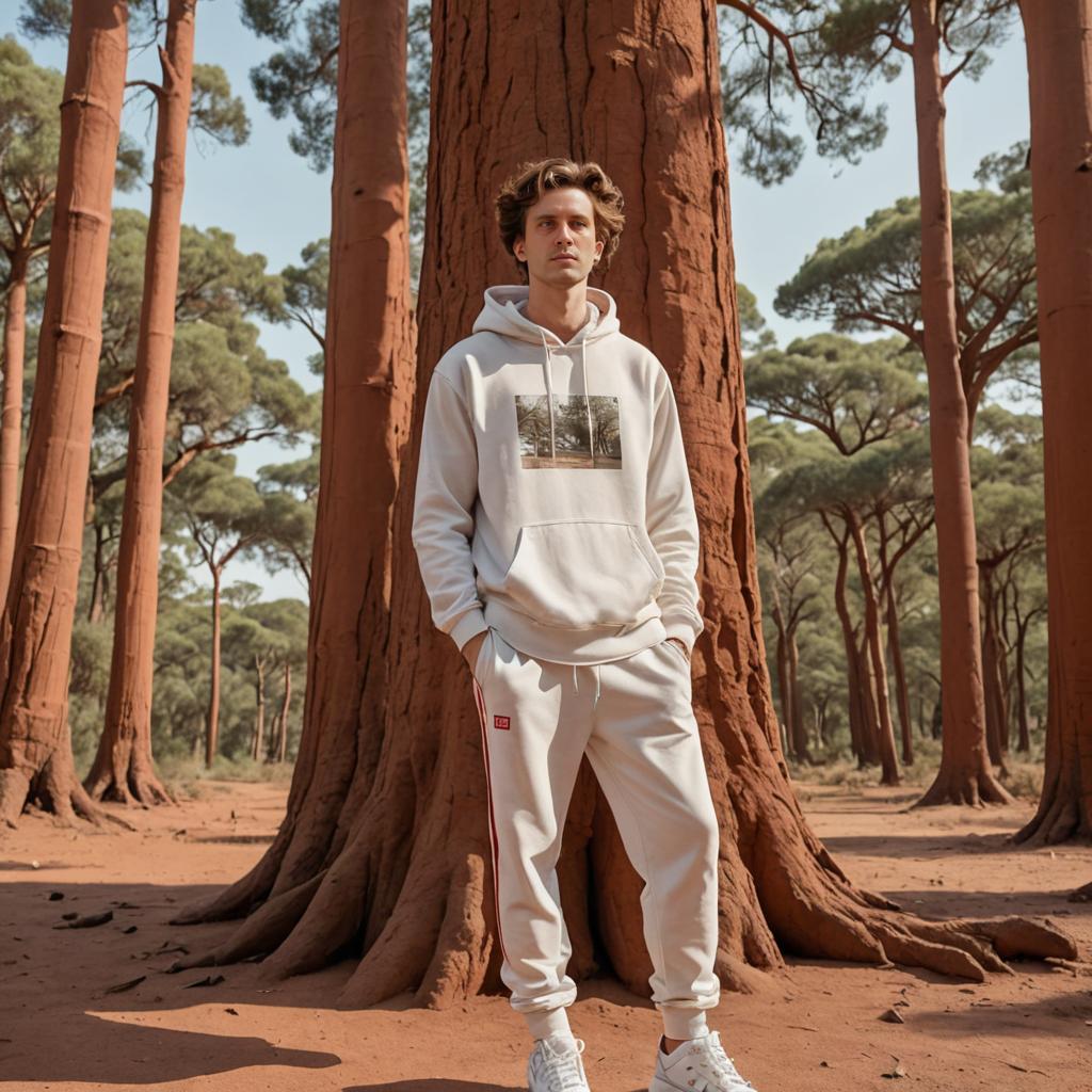 Confident Young Man in Serene Forest