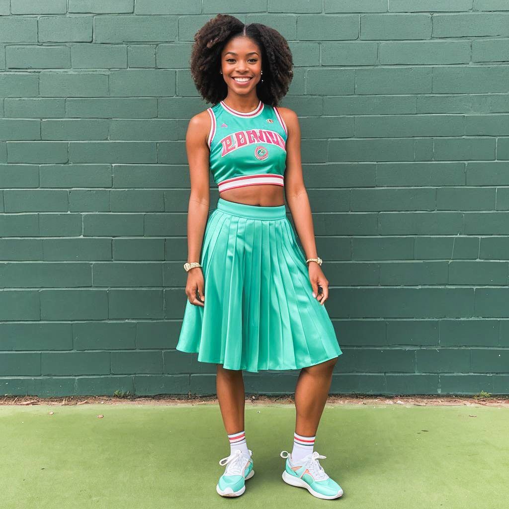 Confident Woman in Mint Green Athletic Outfit