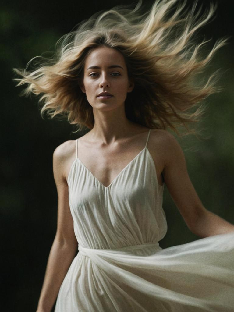 Woman in Cream Dress